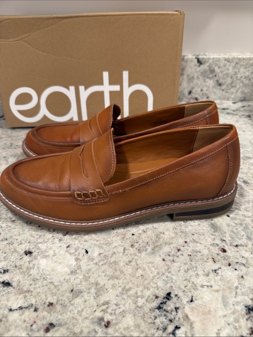 Earth Tan Leather Penny Loafers for Men - Picture 2 of 9